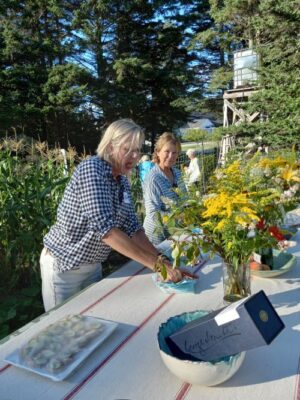 At the Brooklin Community Garden with Lisa DePasqual and Sherry Streeter 2022